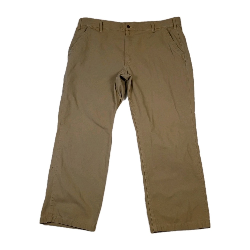 Carhartt Pants Mens 42x30 Canvas‎ Khaki Relaxed Fit 100% Cotton B299 Workwear
